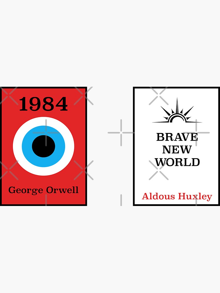 Thumbnail 3 of 3, Sticker, Dystopia Pack - 1984 and Brave New World designed and sold by Bieleckia.