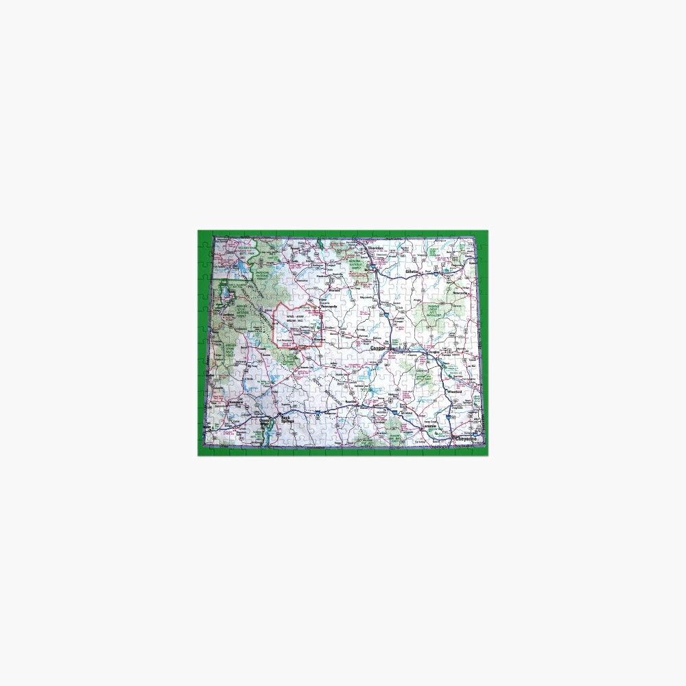 Wyoming Roadmap Jigsaw Puzzle