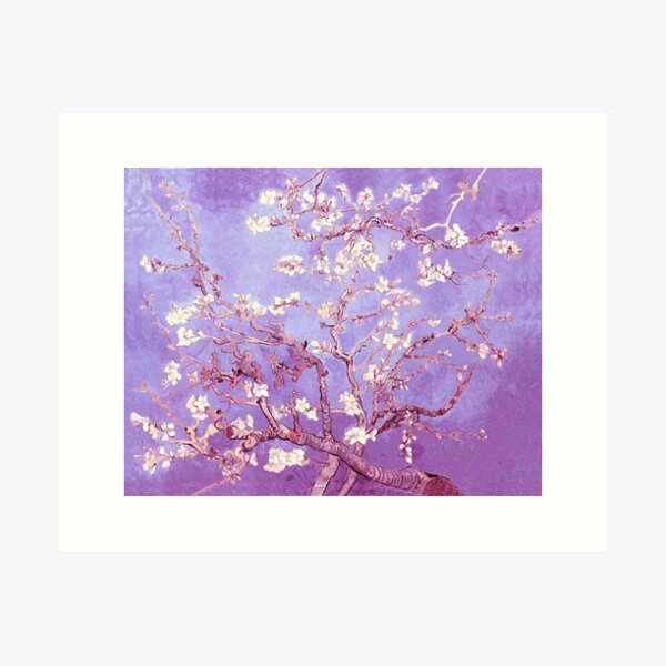 Vincent Van Gogh almond blossoms lavender violet Art Print