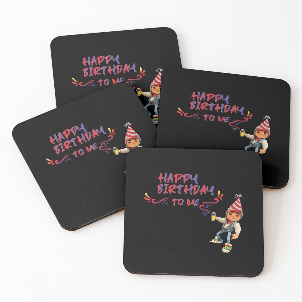 subway surfers Happy Birthday to me Coasters (Set of 4)