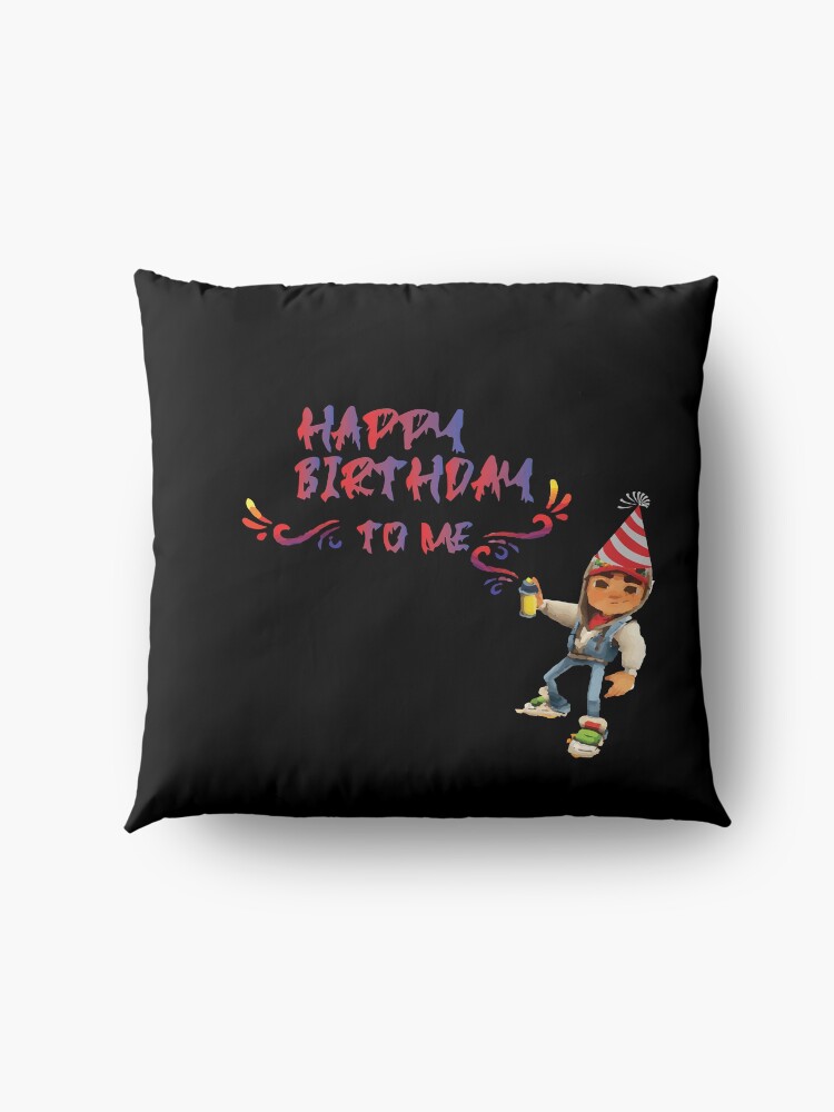 Alternate view of subway surfers Happy Birthday to me Floor Pillow