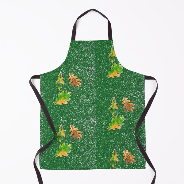 Item preview, Rainy Leaves on Green Terrazzo Background designed and sold by djrunnels.