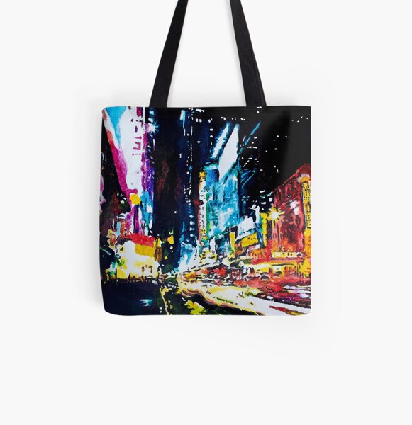 Neon Lights All Over Print Tote Bag