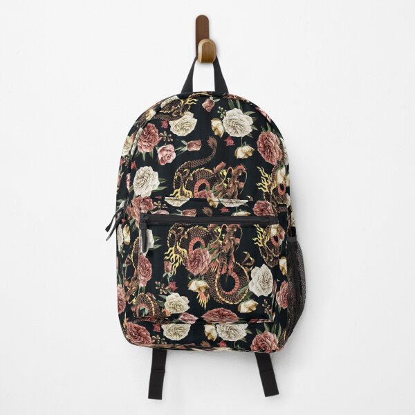 Item preview, Chinoiserie Dragon and Peony Print designed and sold by WisdomInspired.