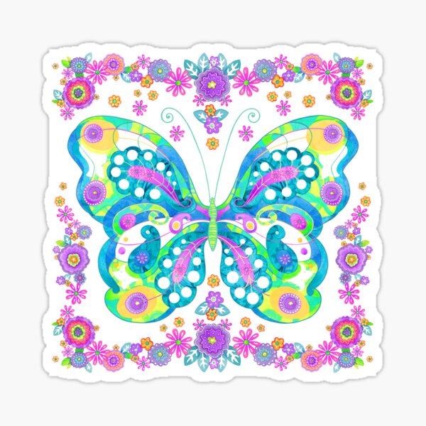 Blue Butterfly Sticker