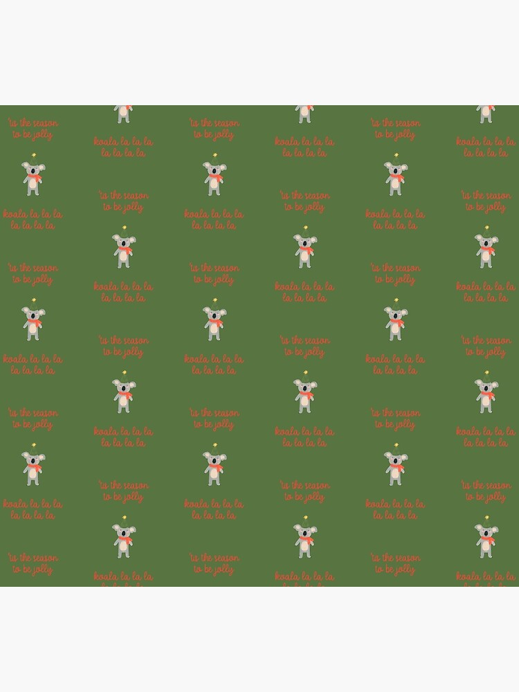 Koala Christmas Cute Holiday Cheer (rojo sobre verde) de kierkegaard