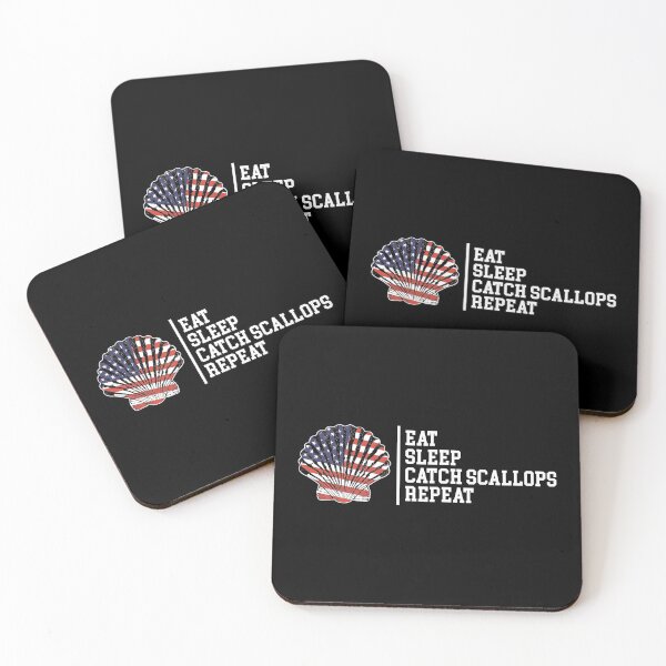 Item preview, Eat Sleep Repeat American Flag Scallop Hunting Scalloping print designed and sold by jakehughes2015.