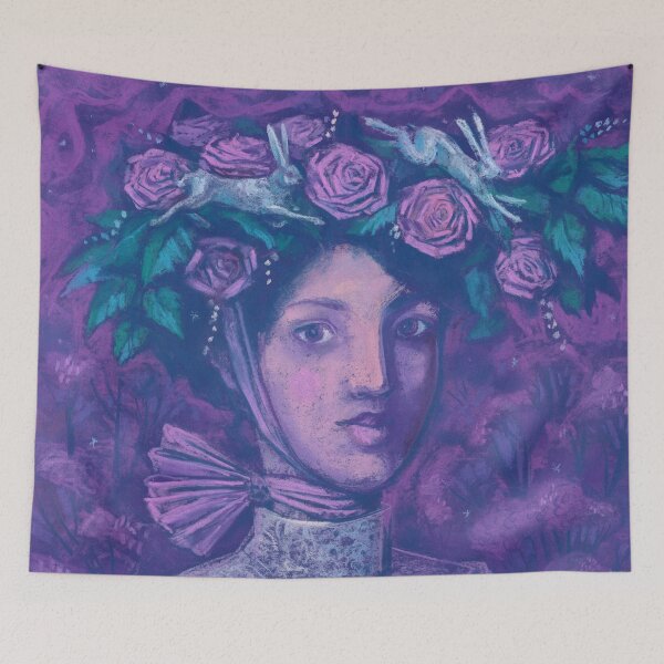 Item preview, Midsummer Hat, Summer Fantasy, Imaginary Portrait, Purple Violet designed and sold by Julia Khoroshikh.
