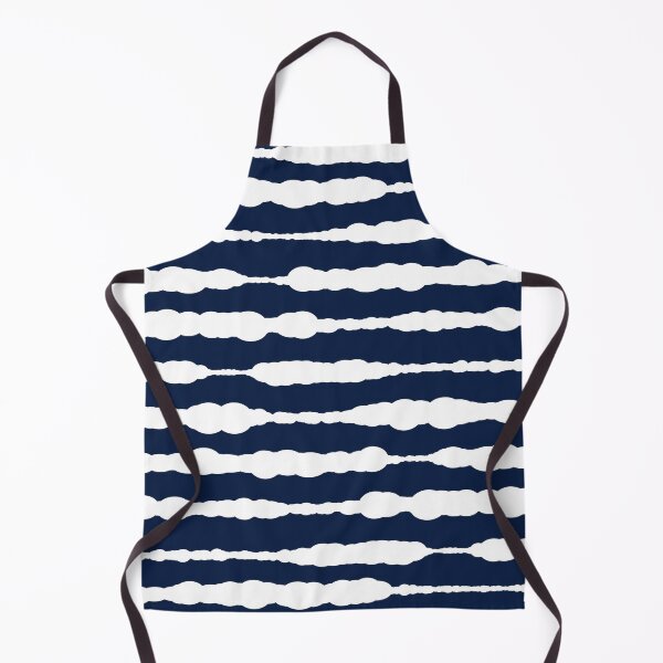 Item preview, Macramé Stripes Minimalist Pattern in White and Nautical Navy Blue designed and sold by kierkegaard.
