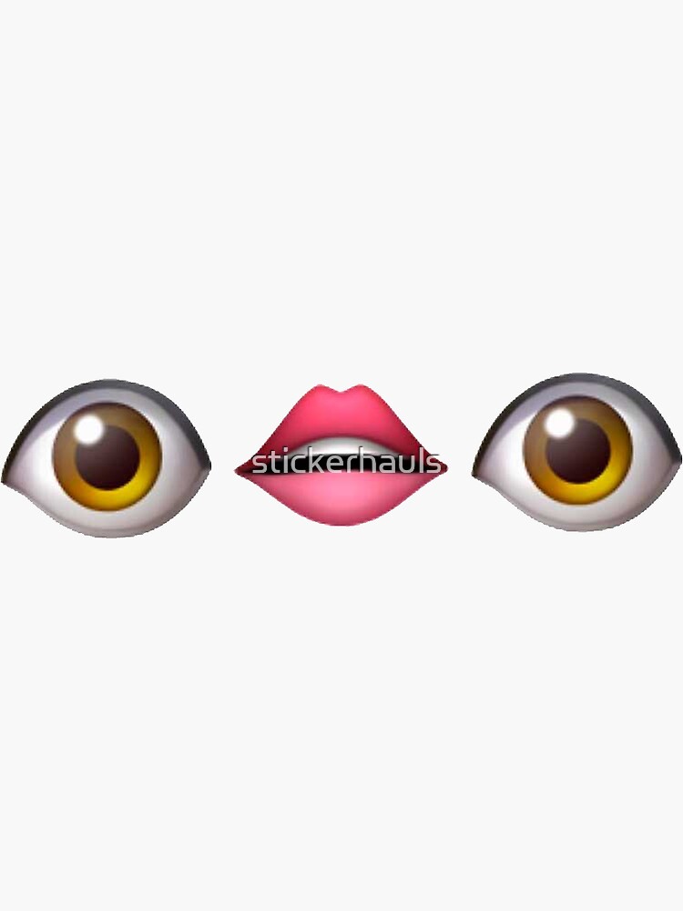 Eyes And Lip Emoji Meme Sticker For Sale By Stickerhauls Redbubble