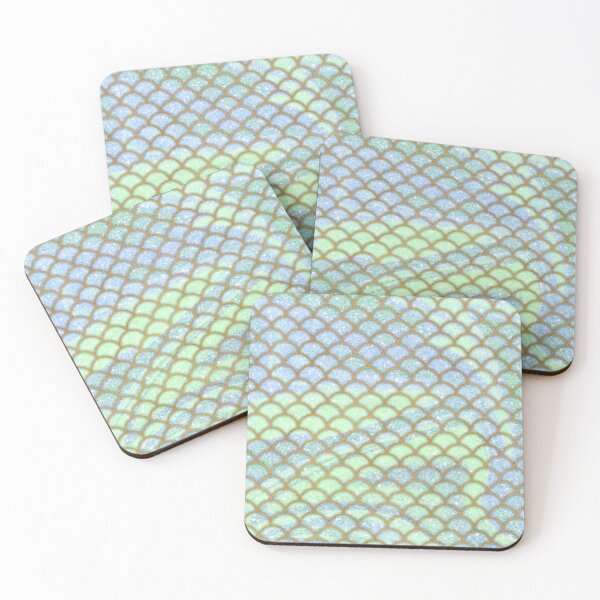 Item preview, Blue, Green, and Gold Glitter Mermaid Scales designed and sold by TheHobbyGirl.