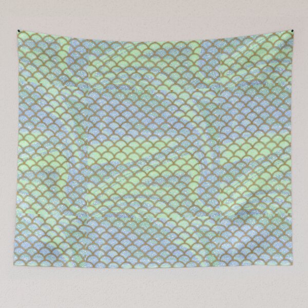 Item preview, Blue, Green, and Gold Glitter Mermaid Scales designed and sold by TheHobbyGirl.