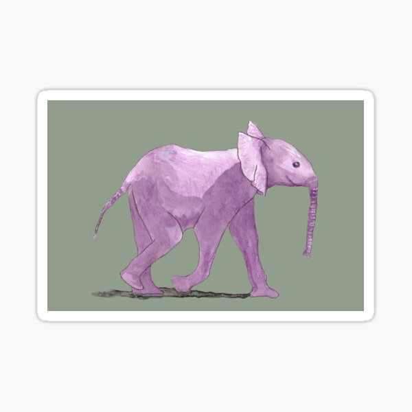 Happy Purple Pachyderm Sticker