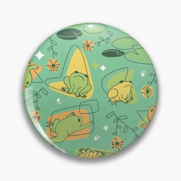 Artikelvorschau, Mid Century Nostalgic Frogs Pattern Lagoon Blue entworfen und verkauft von AngieHursh.