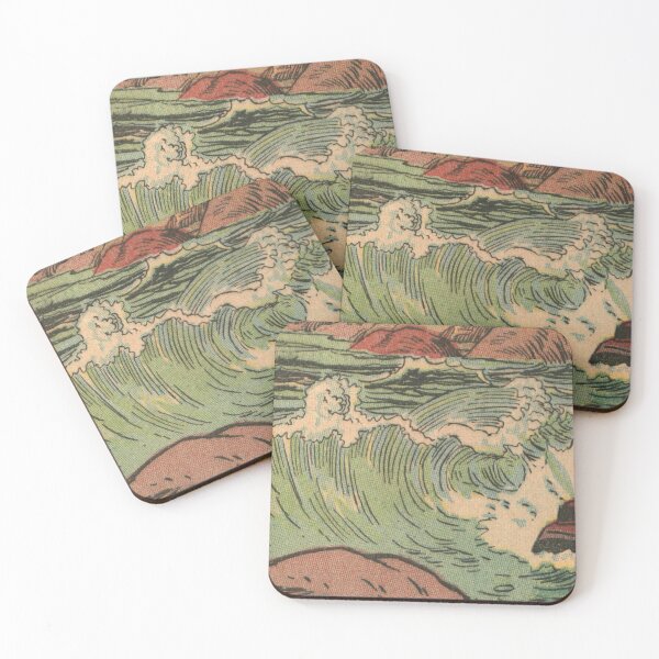 Artikelvorschau, Ocean Crashing Rip Curl Wave - Vintager Comic-Anime entworfen und verkauft von elevens.
