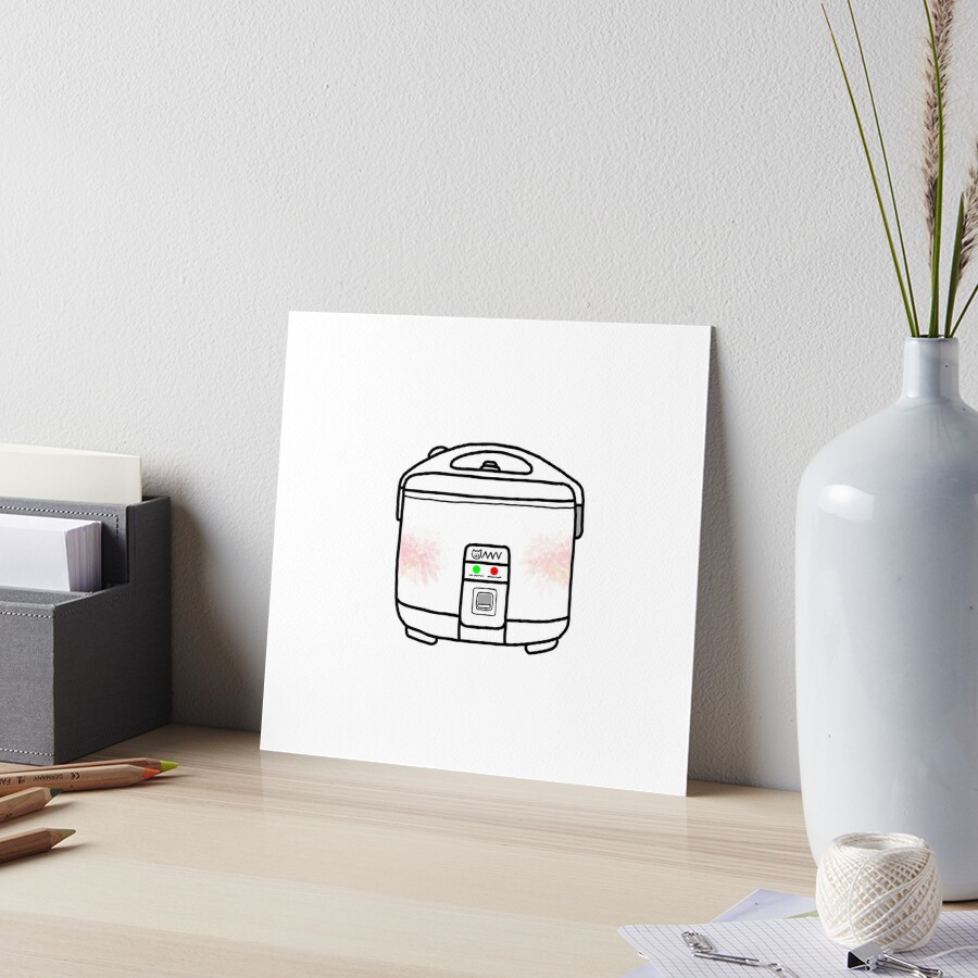 Classic Asian Rice Cooker Art Board Print for Sale by tiff42