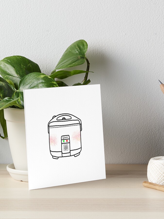 Kawaii Rice Cooker Happy Art Board Print for Sale by akofilipino