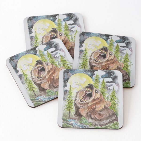 Item preview, Grizzly in the Night designed and sold by BotanicalTeepee.