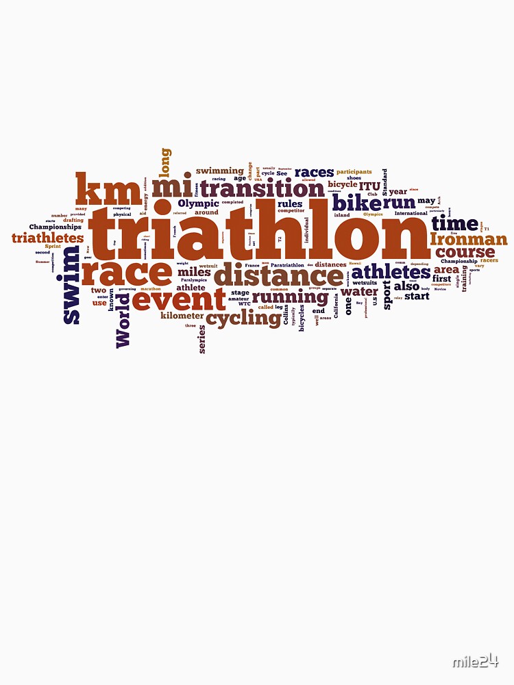 Thumbnail 7 of 7, Essential T-Shirt, Triathlon Word Map designed and sold by mile24.