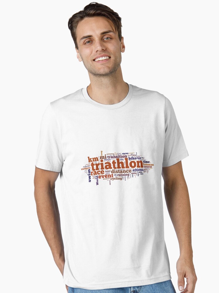 Thumbnail 2 of 7, Essential T-Shirt, Triathlon Word Map designed and sold by mile24.