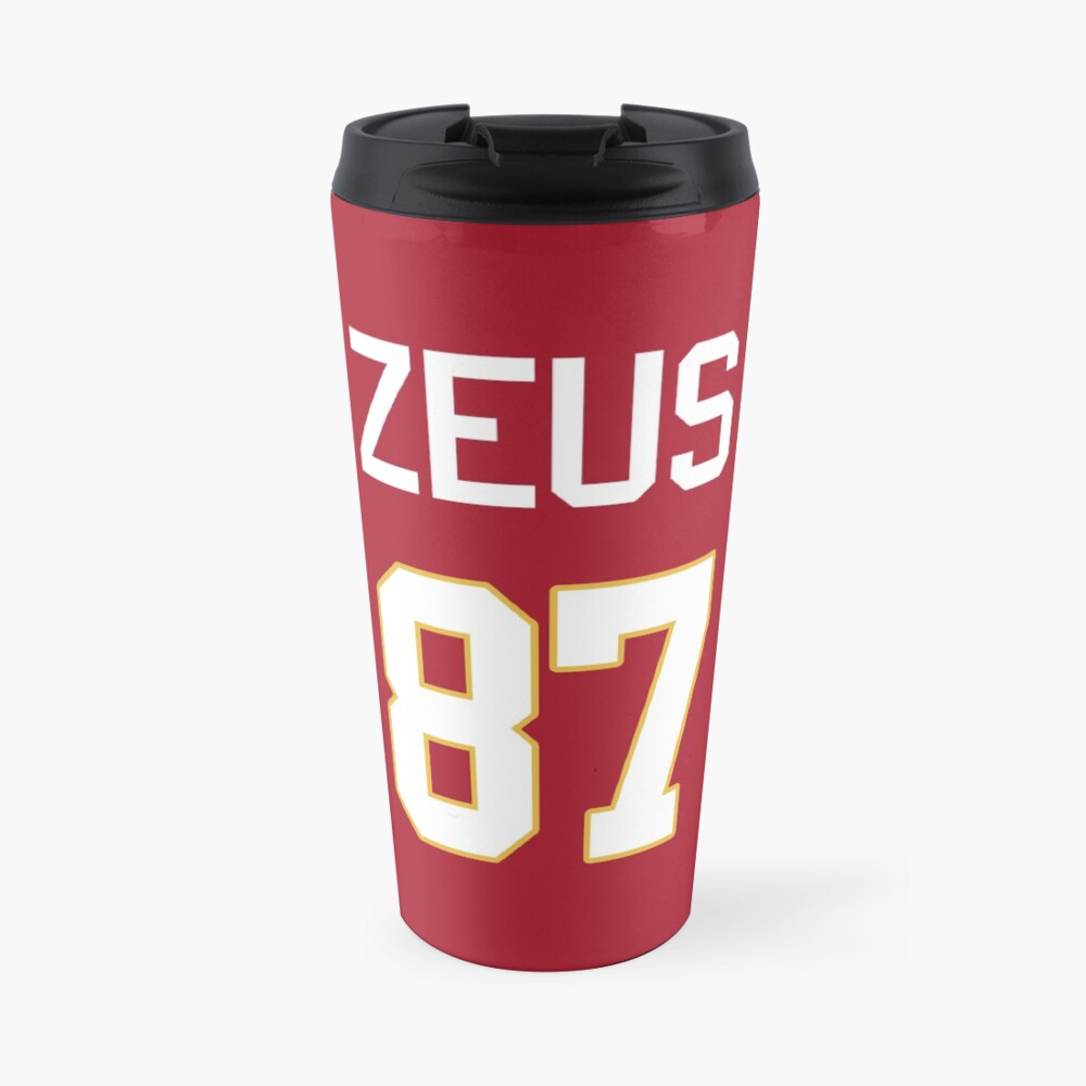 Limited Edition Zeus 87 Jersey Style Shirt, Kansas City Chiefs Shirt, Mug, Hoodie & Wall Tapestry! Travel Mug