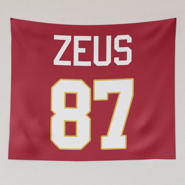 Item preview, Limited Edition Zeus 87 Jersey Style Shirt, Kansas City Chiefs Shirt, Mug, Hoodie & Wall Tapestry! designed and sold by GoatGear.