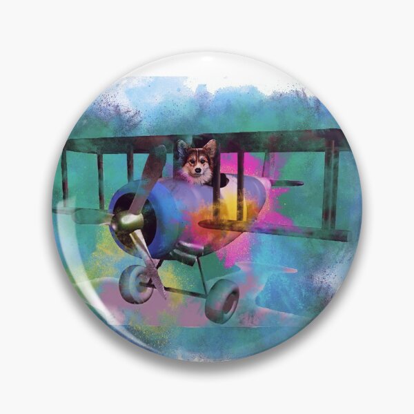 Item preview, Colorful Welsh Corgi in a Bi-plane designed and sold by RockCreek.