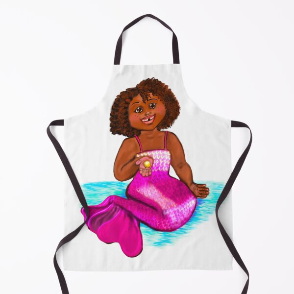 Item preview, mermaid has lost a tooth and got a coin from the tooth fairy, Afro hair in two puffs and brown skin - light background designed and sold by Artonmytee.