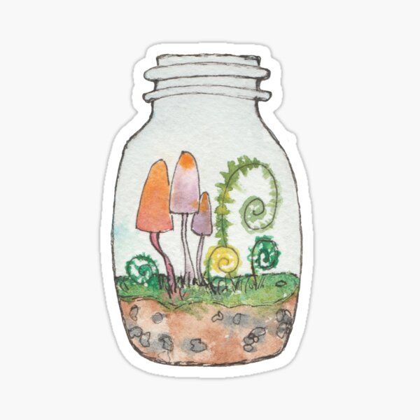 Artikel-Vorschau von Aquarell Einmachglas Terrarium, designt und verkauft von Jeraluna.