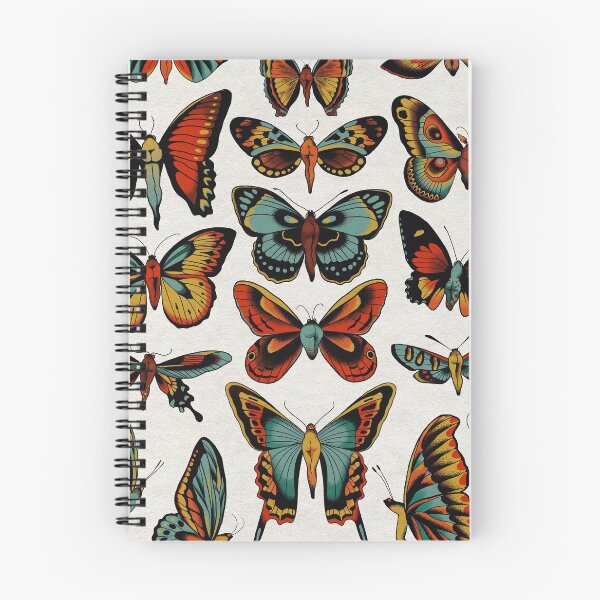 Item preview, Butterflies traditional tattoo flash designed and sold by Ceci Tattoos.