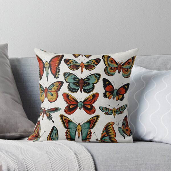 Item preview, Butterflies traditional tattoo flash designed and sold by Ceci Tattoos.