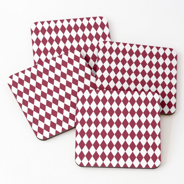 Item preview, Burgundy Red and White Diamond Pattern designed and sold by BleuSky.