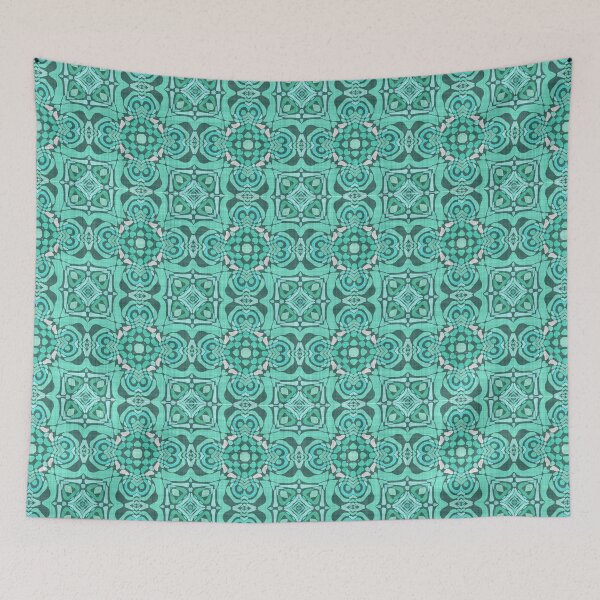Item preview, Intricate Decorative Ottoman Temple Pattern - Teal designed and sold by Wizzles Emporium.