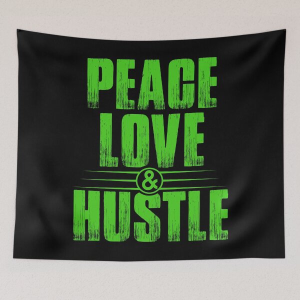 Item preview, Peace Love & Hustle, Retro, Heart, Hustle Mentality, Hustle Life designed and sold by HustleLife.