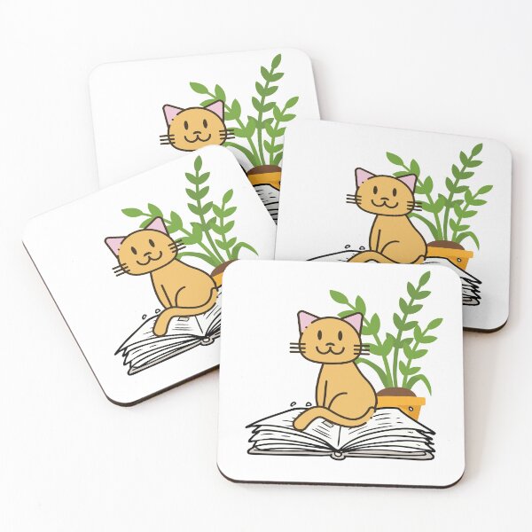 Item preview, Cat, book, plant designed and sold by Readerella.