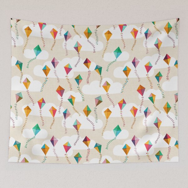 Item preview, Flying Kites {Ivory} Sky and Clouds designed and sold by Cecilia Mok.