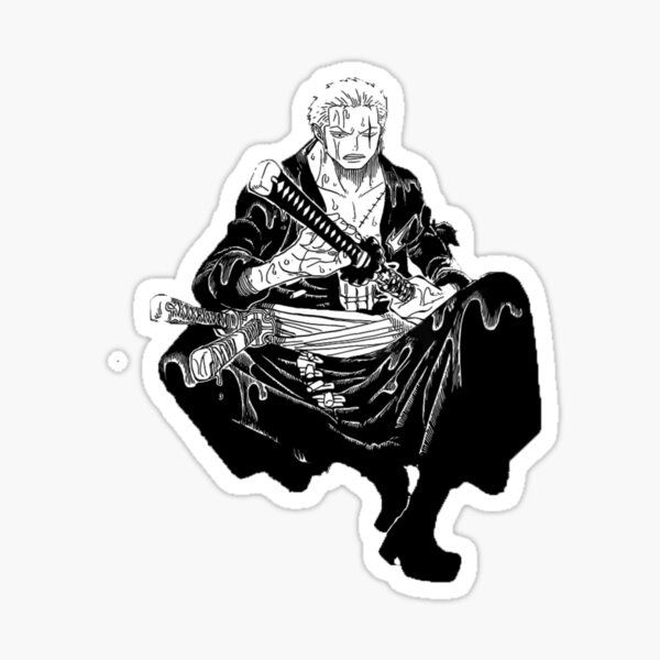 One Piece Angry Roronoa Zoro Sketching Sticker