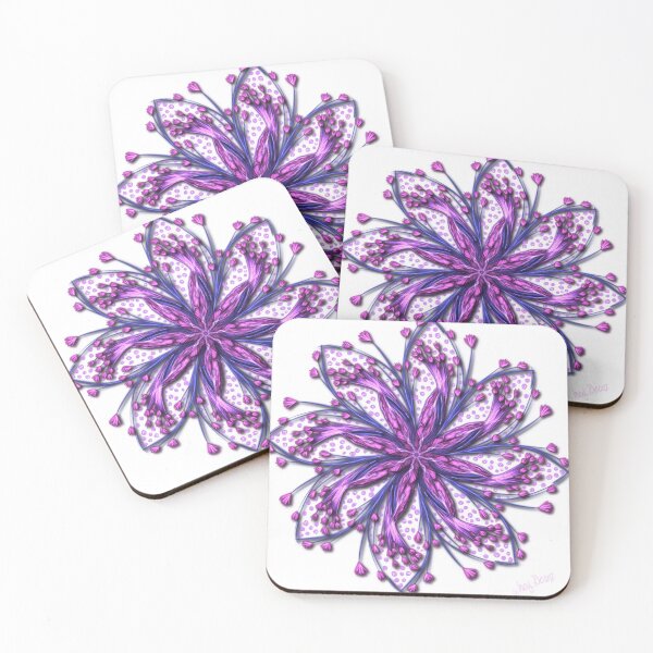 Item preview, Pink and purple wildflowers spin and sway within one flower  designed and sold by busyBeanz.