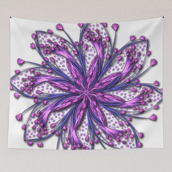 Item preview, Pink and purple wildflowers spin and sway within one flower  designed and sold by busyBeanz.