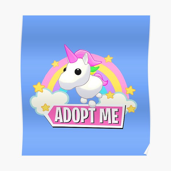 Adopt Me Unicorn Posters Redbubble - kawaii unicorn roblox adopt me i didnt get my robux