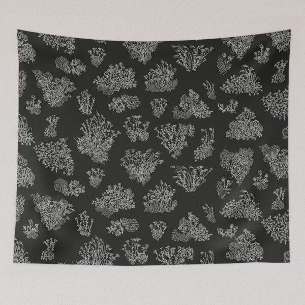Item preview, Vintage Black and White Floral - Nanakusa The Seven Grasses of Autumn designed and sold by Charredsky.