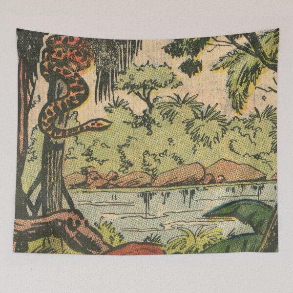 Item preview, Jungle River Scene - Vintage Retro Comic Anime designed and sold by elevens.