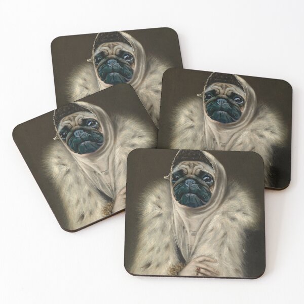 Item preview, Fur Pug Dog Lady Funny Caricature designed and sold by MOKA META.