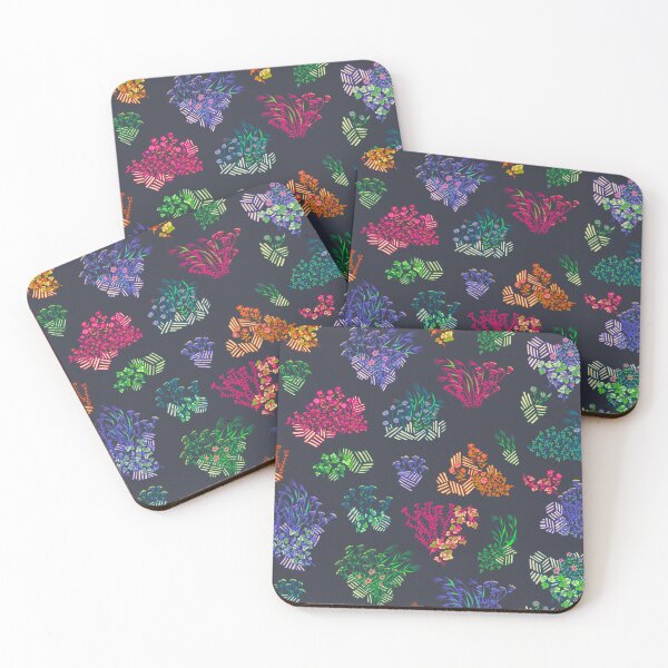 Item preview, Vintage Neon Rainbow Grey Floral - Nanakusa The Seven Grasses of Autumn designed and sold by Charredsky.