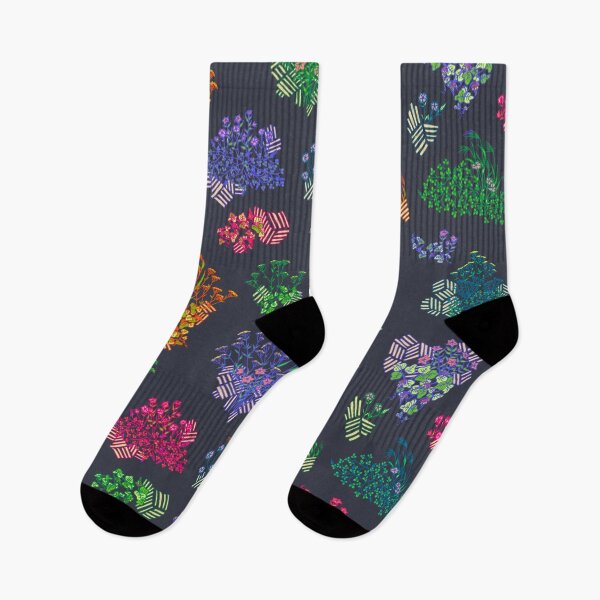Item preview, Vintage Neon Rainbow Grey Floral - Nanakusa The Seven Grasses of Autumn designed and sold by Charredsky.