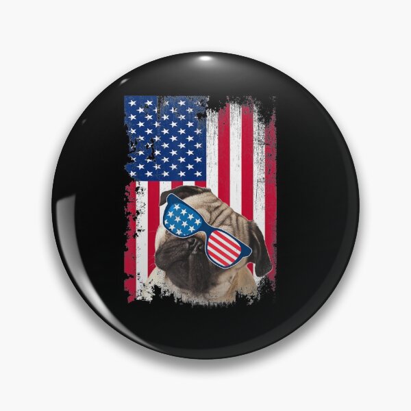 Item preview, Vintage Pug Dog American USA Flag Distressed Pet Lover designed and sold by ManishDayal.