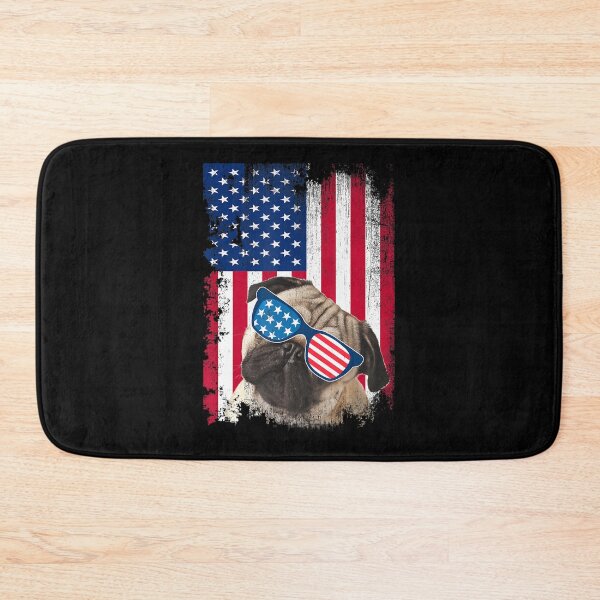 Item preview, Vintage Pug Dog American USA Flag Distressed Pet Lover designed and sold by ManishDayal.