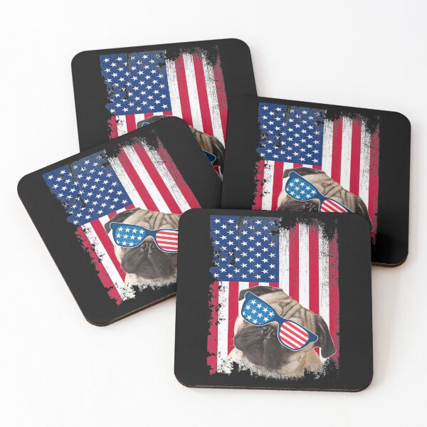Item preview, Vintage Pug Dog American USA Flag Distressed Pet Lover designed and sold by ManishDayal.