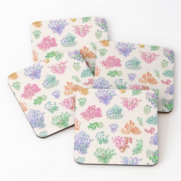 Item preview, Vintage Neon Rainbow Cream Floral - Nanakusa The Seven Grasses of Autumn designed and sold by Charredsky.