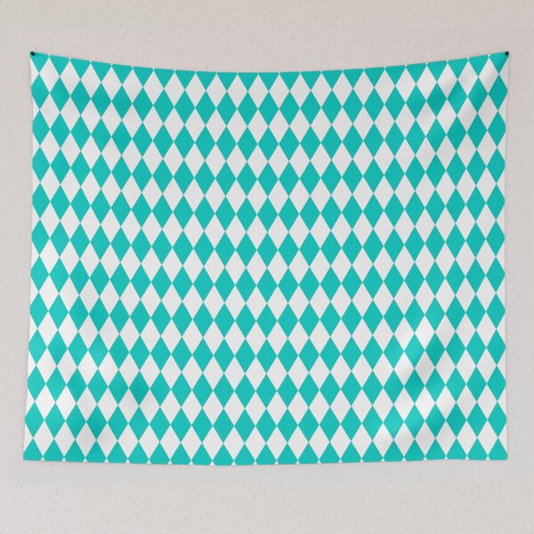Item preview, Biscay Green and White Diamond Pattern designed and sold by BleuSky.